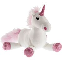 Pluche witte/roze eenhoorn knuffel 38 cm speelgoed - thumbnail