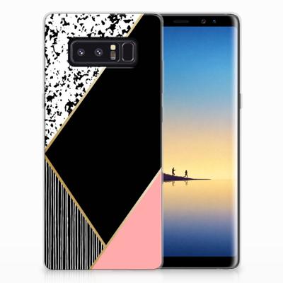 Samsung Galaxy Note 8 | TPU Hoesje | Zwart Roze Vormen