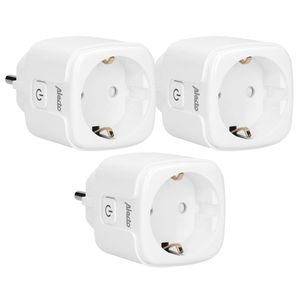 Smart wifi tussenstekker met energiemeter, 16A, 3680W, 3 pack Alecto Wit