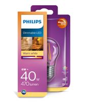 Philips LED E27 kogel 40-6 Watt Philips warmglow filament DIM - thumbnail