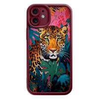 iPhone 11 rode case - Luipaard jungle