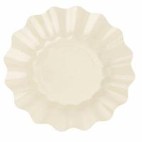 Feestbordjes/gebaksbordjes met schulprand - 8x - ivoor wit - rond - karton - 21 cm
