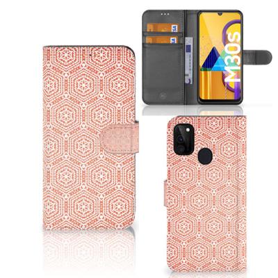 Samsung Galaxy M21 | M30s | Telefoon Hoesje | Pattern Orange | Portemonnee hoesje