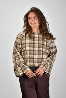Sea Me Happy top Pamela Checked Wool caramel