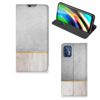 Motorola Moto G9 Plus Book | Wallet Case | Wood Concrete