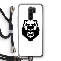 Angry Bear (white): Xiaomi Redmi 9 Transparant Hoesje met koord