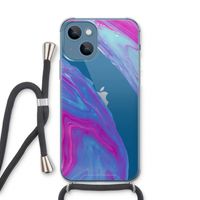Zweverige regenboog: iPhone 13 Transparant Hoesje met koord