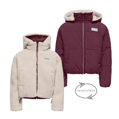 Kids ONLY winter winterjas meisjes - paars - KogMaria - puffer, reversible