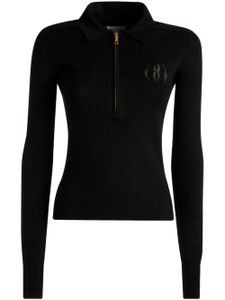 Bally logo-embroidered ribbed-knit jumper - Noir