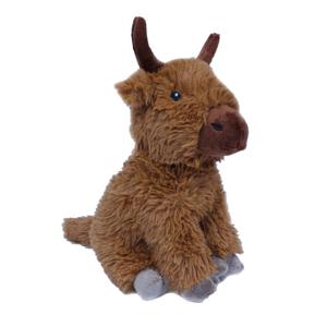 Knuffeldier Schotse Hooglander Koe - zachte pluche stof - kwaliteit knuffels - bruin - 25 cm   -