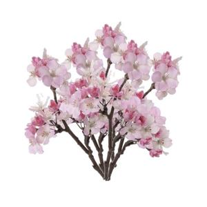 Kunstplant bloem - Set van 5x stuks - appelbloesem - kunstbloem/tak - 17 bloemen - 36 cm - roze