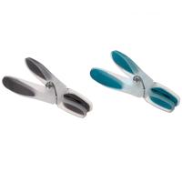 5Five wasknijpers - 24x stuks - grijs en blauw - 8 cm - van kunststof - Was ophangen - Was knijpers