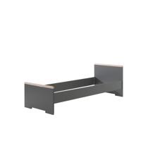 Leen Bakker - Vipack Bed Londen - Antraciet - 90x200 Cm - Spaanplaat - Grijs - 106x214.2x174 Cm