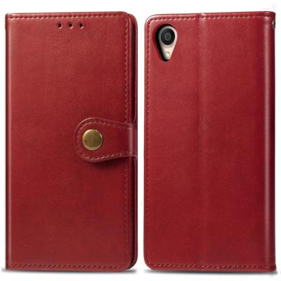 Retro effen kleur lederen gesp mobiele telefoon bescherming lederen draagtas met Lanyard & fotolijstjes & kaartsleuf & portemonnee & beugel functie vo