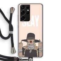 Slay All Day: Samsung Galaxy S21 Ultra Transparant Hoesje met koord