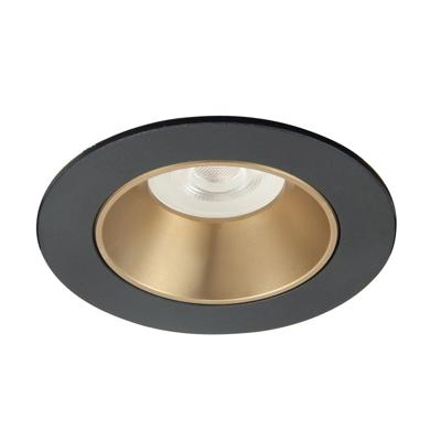 Highlight Design spotDownlights zwart met goud Ø 8cm - S7830.38