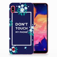 Samsung Galaxy A10 Silicone-hoesje Flowers Blue DTMP - thumbnail