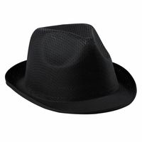 Carnaval verkleed trilby hoedje - zwart - polyester - volwassenen/heren/dames   - - thumbnail