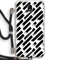 Zwarte vegen: Samsung Galaxy J7 (2017) Transparant Hoesje met koord