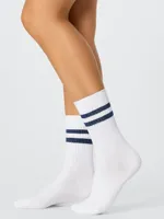 FALKE Dynamic Unisex sportsokken - Katoenen sportsokken met strepen voor dames en heren - witte sportsokken