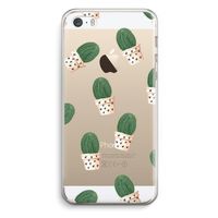 Cactusprint roze: iPhone 5 / 5S / SE Transparant Hoesje
