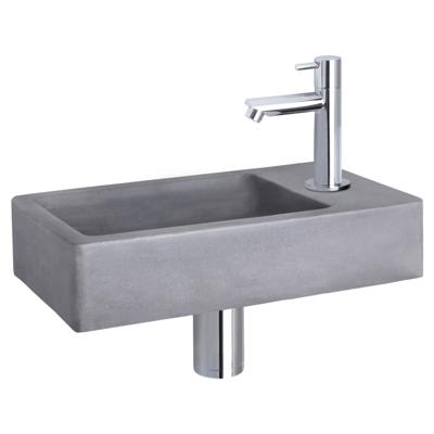 Differnz Force fonteinset beton donkergrijs - kraan recht - 40 x 22 x 8 cm - chroom