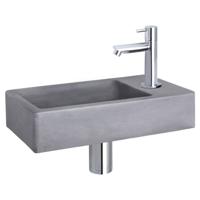 Differnz Force fonteinset beton donkergrijs - kraan recht - 40 x 22 x 8 cm - chroom