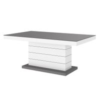 Uitschuifbare salontafel Matera Lux 120 tot 170 cm breed in mat grijs met wit - thumbnail