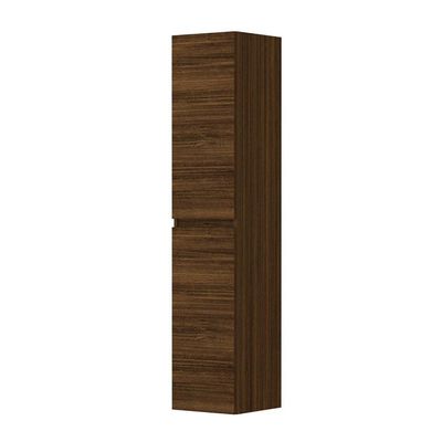 INK Badkamerkast - 35x37x169cm - 2 deuren - links en rechtsdraaiend - greeploos - houten keerlijst - MFC Koper eiken 1257410