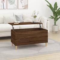 Salontafel 90x44,5x45 cm bewerkt hout bruin eikenkleur - thumbnail