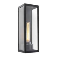 QAZQA Moderne rechthoekige buiten wandlamp zwart met glas - Rotterdam - thumbnail