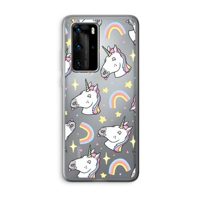 Rainbow Unicorn: Huawei P40 Pro Transparant Hoesje