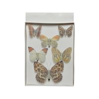 6x gekleurde vlinders decoraties 5,5 x 4 cm op clip - thumbnail