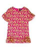 Versace Kids robe à imprimé monogrammé - Rose