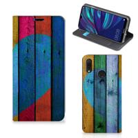 Huawei Y7 hoesje Y7 Pro (2019) Book | Wallet Case | Wood Heart - Cadeau voor je Vriend