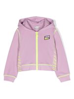 Stella McCartney Kids hoodie zippé à patch logo - Rose - thumbnail