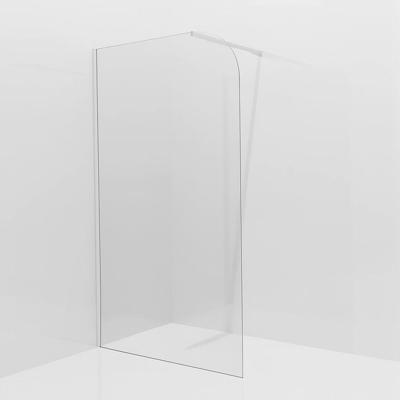 Aqua Vista Inloopdouche - 90x200cm - afgeronde glaswand - helder glas - wandarm - mat wit SW1245009/SW797906