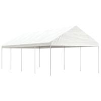 Prieel met dak 8,92x4,08x3,22 m polyetheen wit