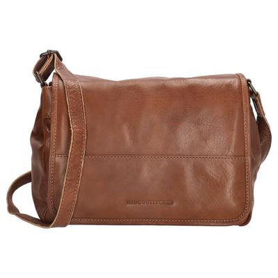 Hide en Stitches Crossbody Schoudertas met Overslag Bruin