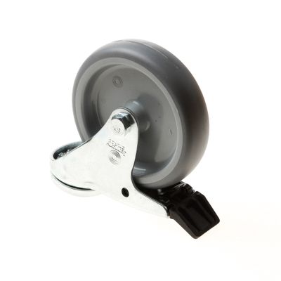 Zwenkwiel.+rem grijs 65kg boutg.100mm