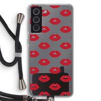 Lips: Samsung Galaxy S21 FE Transparant Hoesje met koord