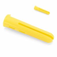 Vierweg pluggen 5 mm geel 100 stuks met kraag voor steen, gipsplaat, beton etc