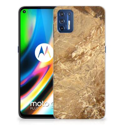 Motorola Moto G9 Plus | TPU | Siliconen hoesje | Marmer Creme