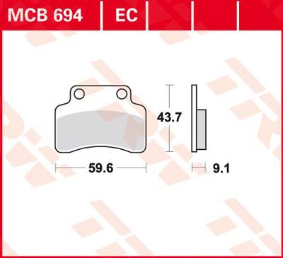 TRW Remblokken, en remschoenen voor de moto, MCB694 Allround organisch