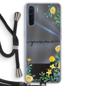 Gele bloemen: Oppo A91 Transparant Hoesje met koord