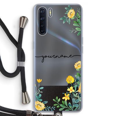 Gele bloemen: Oppo A91 Transparant Hoesje met koord