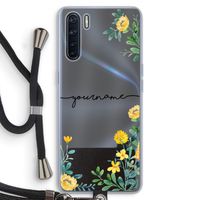 Gele bloemen: Oppo A91 Transparant Hoesje met koord