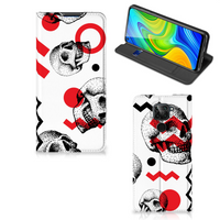 Mobiel BookCase Xiaomi Redmi Note 9 Skull Red