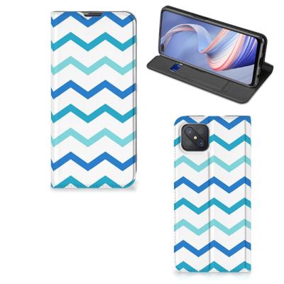 OPPO Reno4 Z 5G | Hoesje met Magneet | Zigzag Blauw