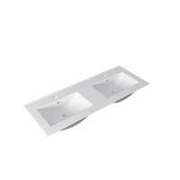 Adema Vygo Meubelwastafel - 121x2x46cm - overloop - 2 wasbakken - 2 kraangaten - keramiek - wit SW804533 Adema Vygo Meubelwastafel - 121x2x46cm - overloop - 2 wasbakken - 2 kraangaten - keramiek - wit SW804533